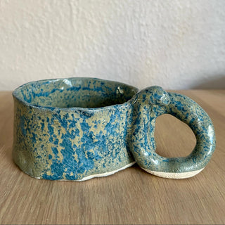 Dybhav, skål med hank, 11 cm diameter