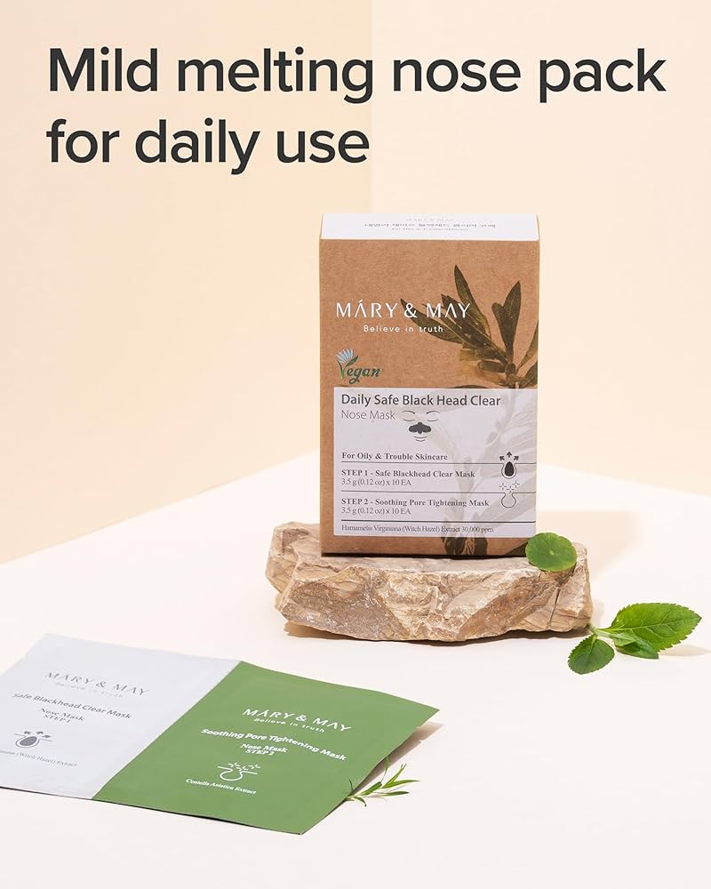 Mary & May Daily Safe Black Head Clear Nose Pack Sæt, 10 stk