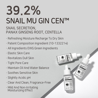 APLB Snail Mucin Ginseng Ampoule Serum, 40ml