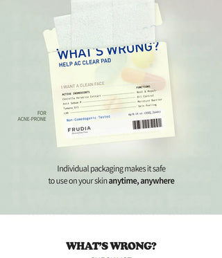 FRUDIA What's Wrong Help AC Clear Pad, 50 stk