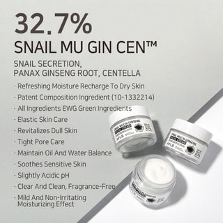 APLB Snail Mucin Ginseng Facial Cream, 55ml