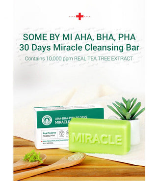 SOME BY MI AHA, BHA, PHA 30 Days Miracle Cleansing Bar 1pc, 106 g