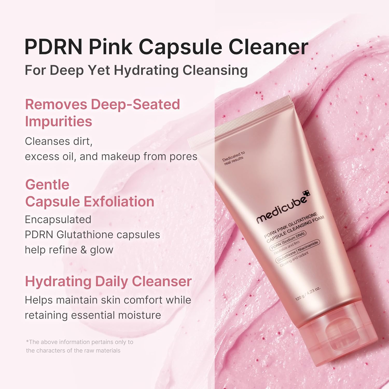 PDRN Pink Glutathione Capsule Cleansing Foam