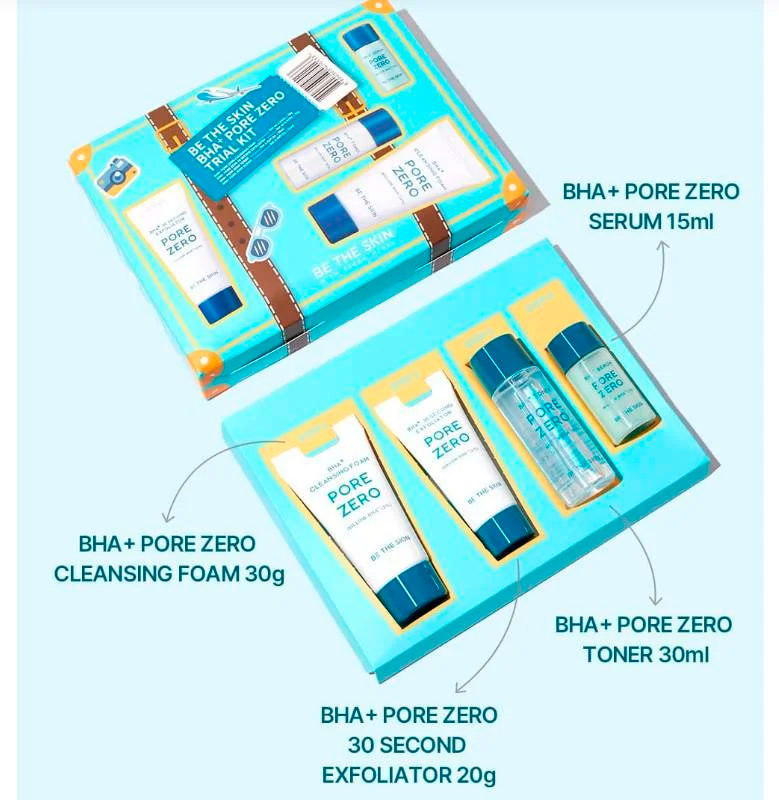 Bha+ Pore Zero Trial Kit(Bha Foam 30G+ Bha Exfoliatop 20G+Bha Toner 30ml+Bha Serum 15ml))