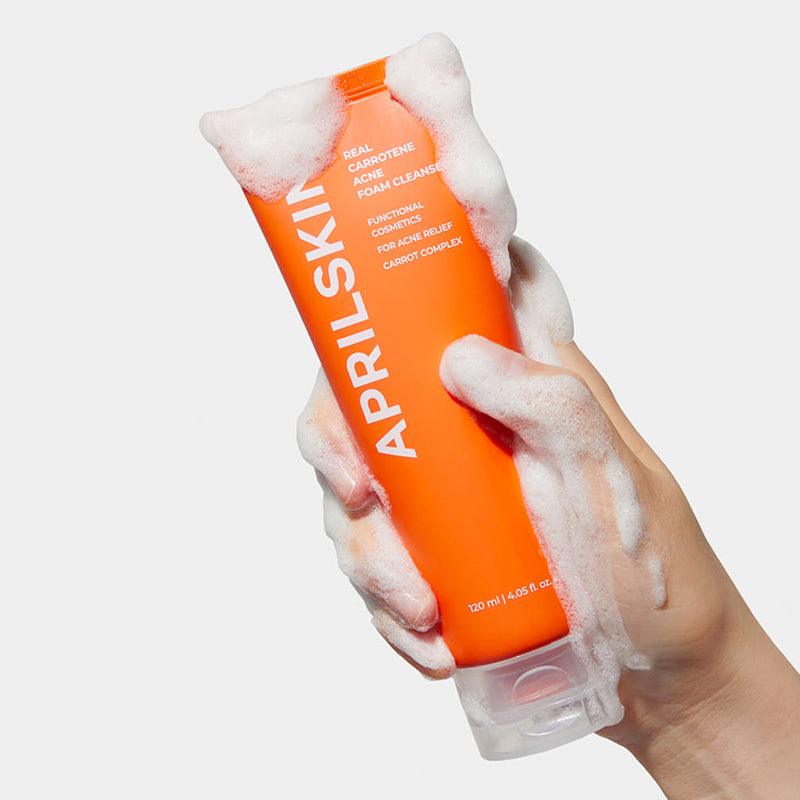 APRILSKIN Real Carrotene Acne Foam Cleanser, 120 ml