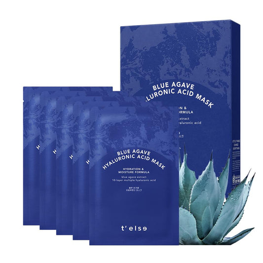 Real Barrier T'else Blue Agave Hyaluronic Acid Mask Sæt, 5 masker