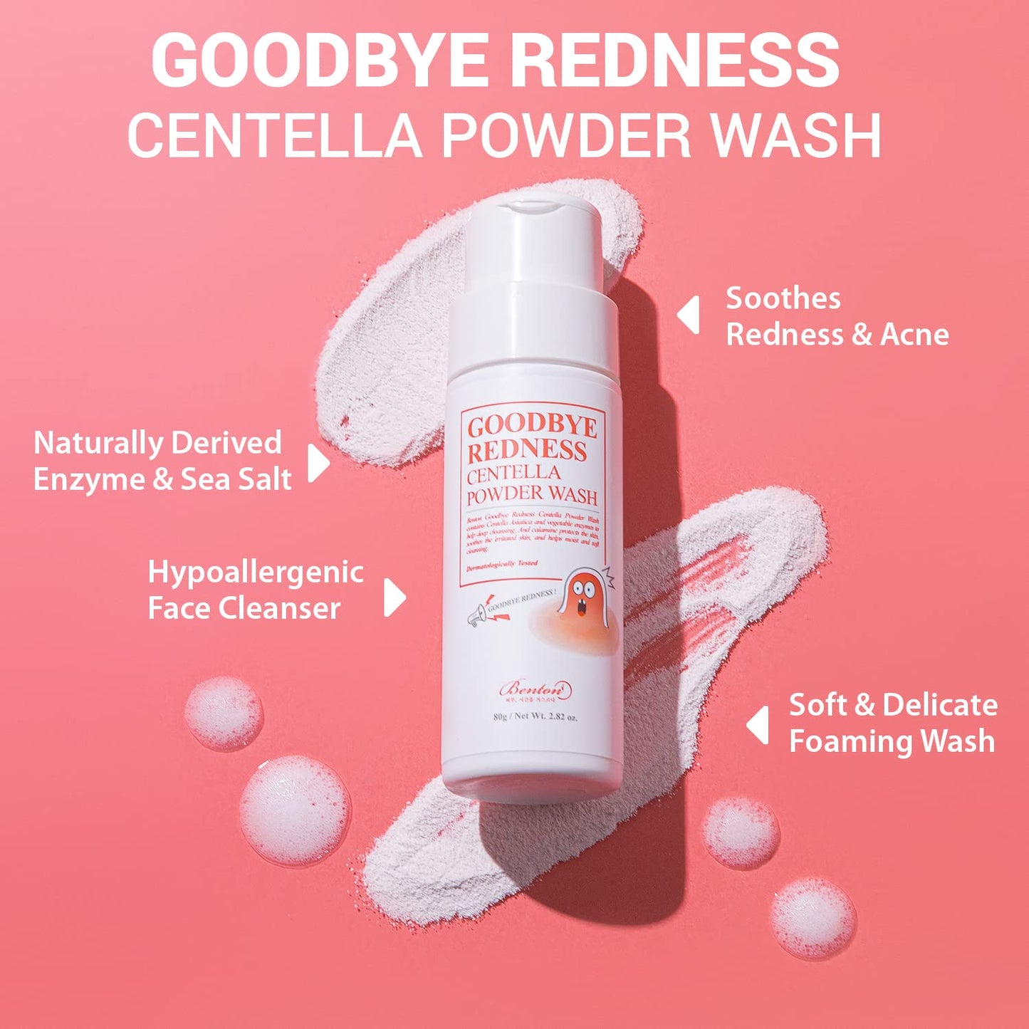 Benton Goodbye Redness Centella Cica Powder Wash, 80 g