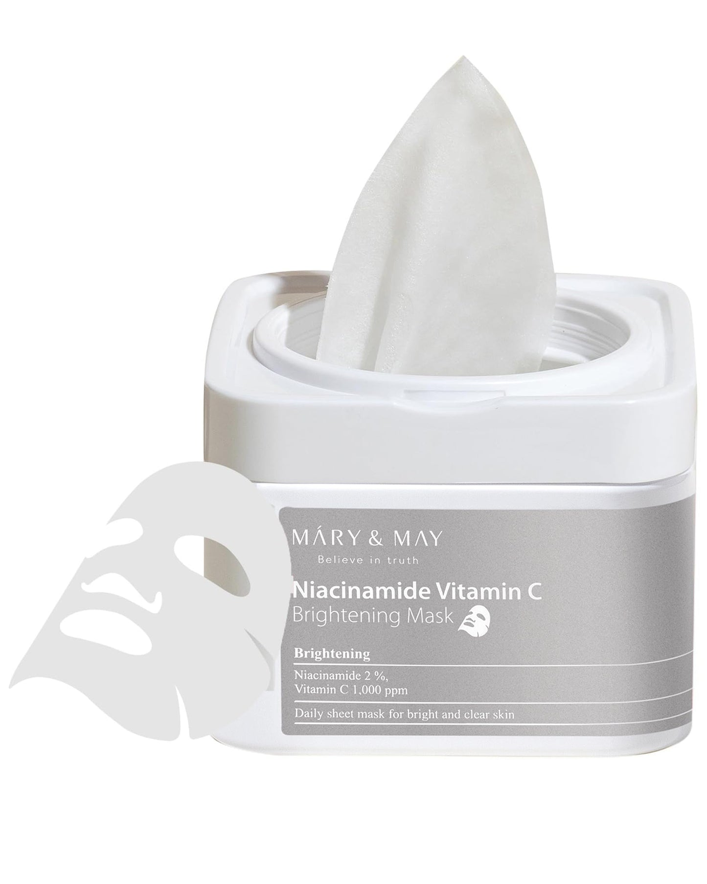 Mary & May Niacinamide Vitamin C Brightening Mask, 30 masker