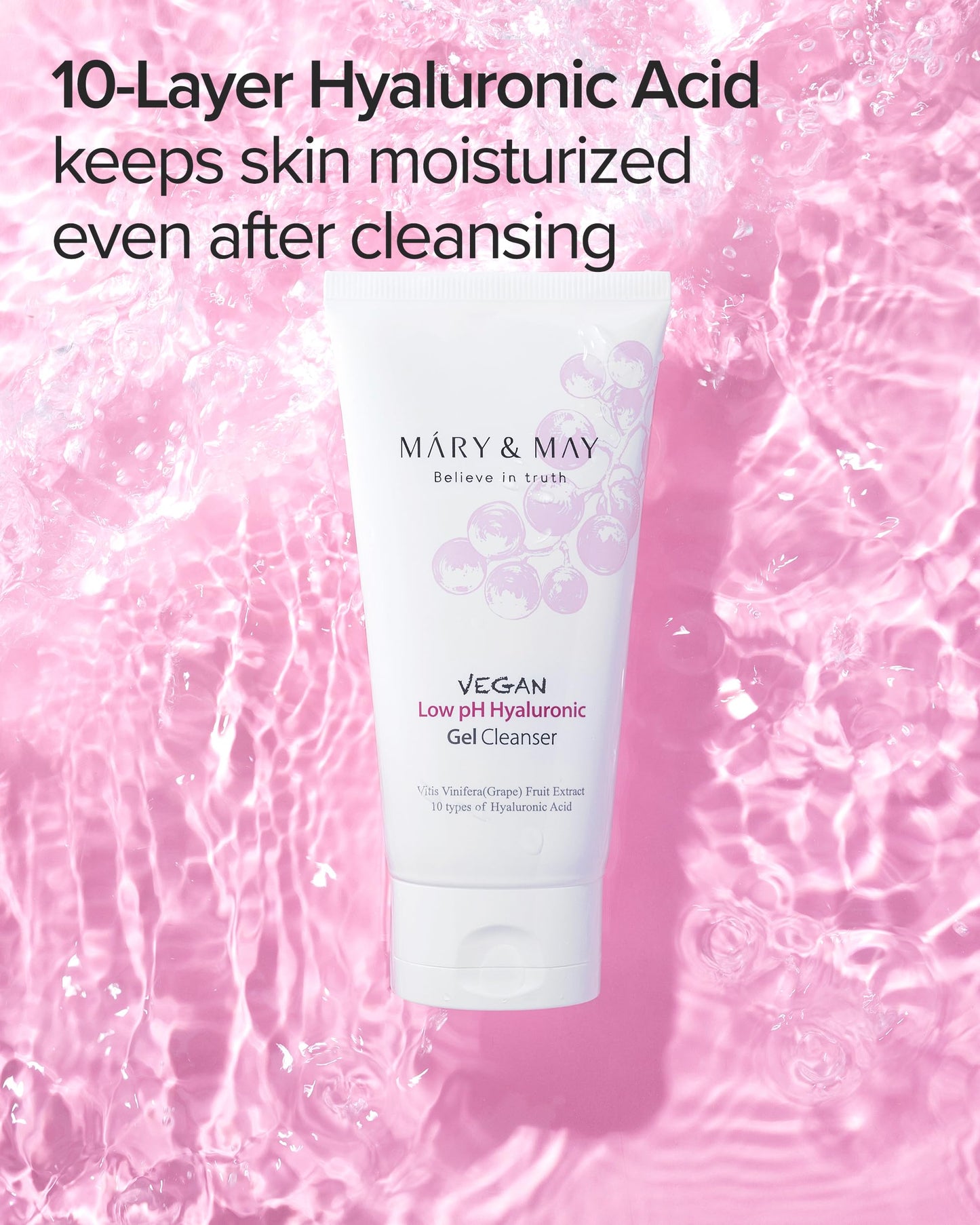 Mary & May Vegan Low pH Hyaluronic Gel Cleanser, 150 ml