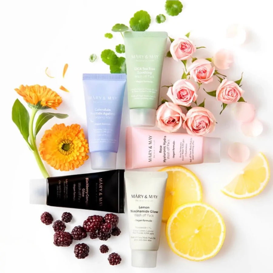 Mary & May Vegan Wash Off Mask Mini Gift Sæt, 5 stk