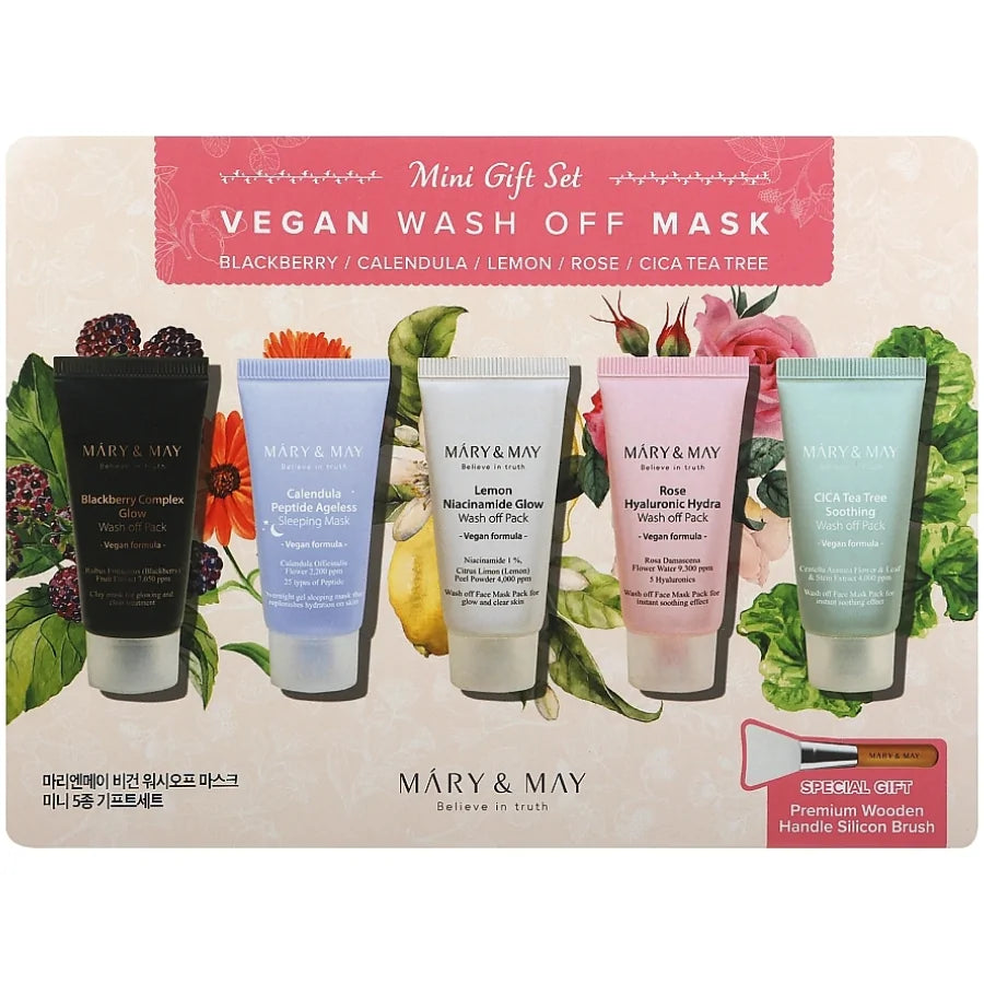 Mary & May Vegan Wash Off Mask Mini Gift Sæt, 5 stk