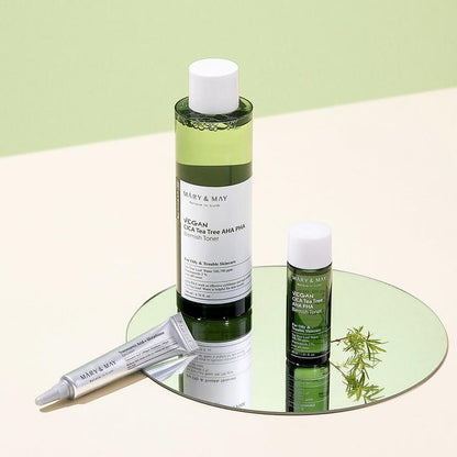 Vegan Cica Teatree Toner Special Set (Vegan Cica Tea Tree Aha Pha Blemish Toner 200 ml 1Ea+Vegan Cica Tea Tree Aha Pha Blemish Toner 30 ml 1Ea+Tranexamic Acid+ glutathion Eye Cream 12 g)