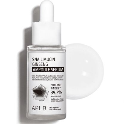 APLB Snail Mucin Ginseng Ampoule Serum, 40ml