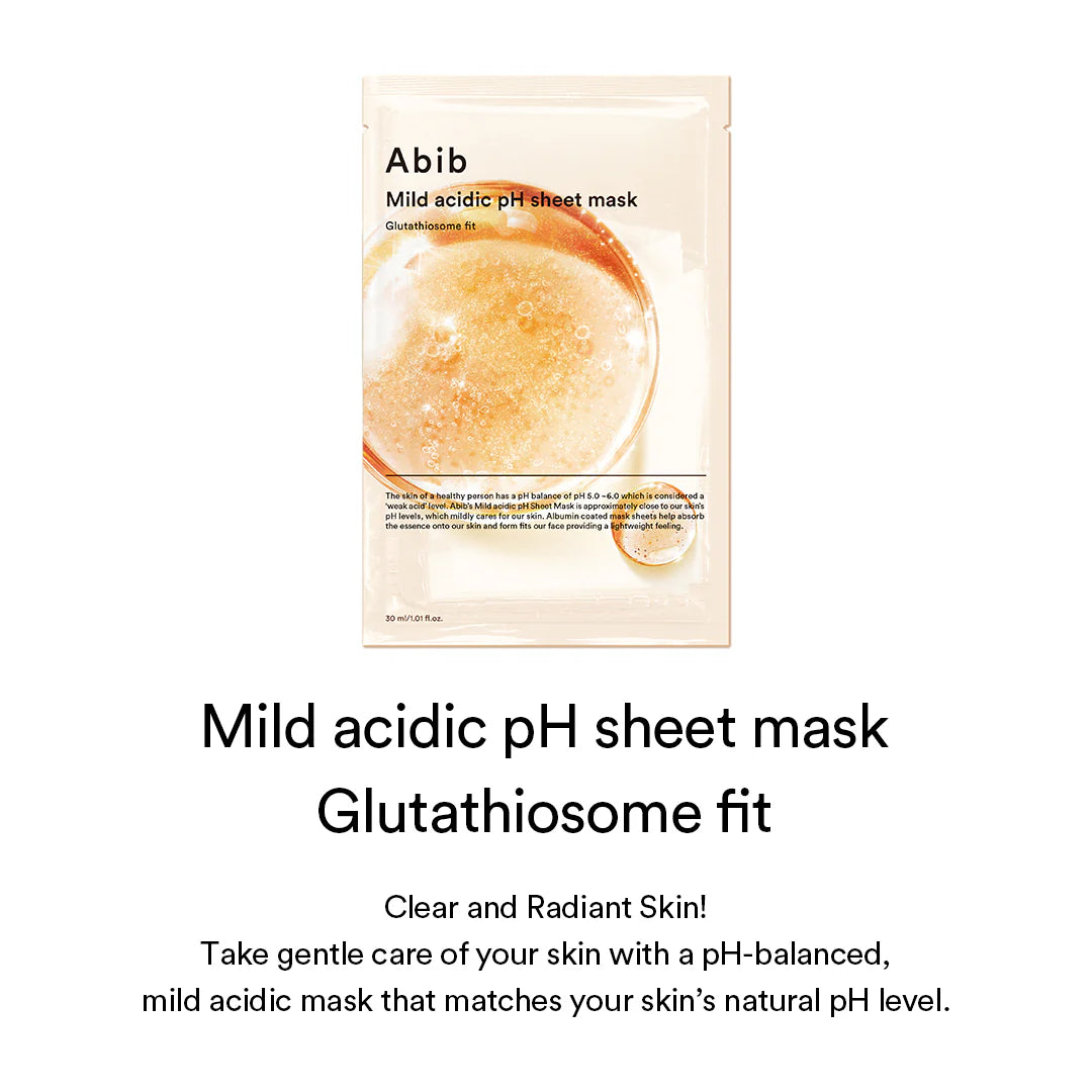 Abib Mild Acidic pH Sheet Mask, Glutathiosome Fit, 1 stk