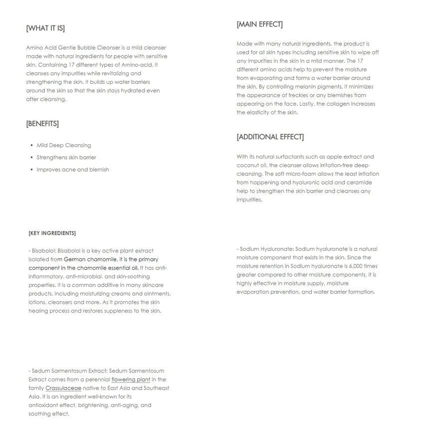 Amino Acid Gentle Bubble Cleanser, 140 ml