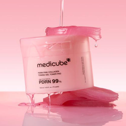 PDRN Pink Collagen Toning Gel Toner Pad 70Ea