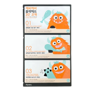 A'PIEU Goblin Blackhead 3-Step Nose Pack, 1 sæt 3 stk