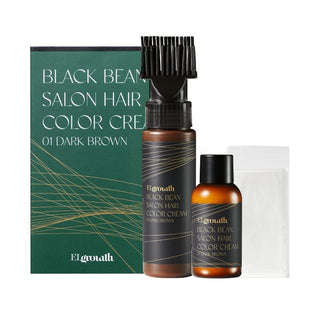 Elgrowth Black Bean Salon Hair Color Cream #01 Dark Brown