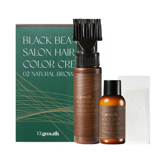 Elgrowth Black Bean Salon Hair Color Cream #02 Natural Brown