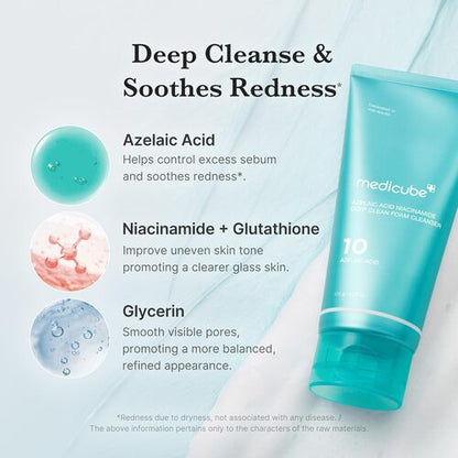 Azelaic Acid Niacinamide Deep Clean Foam Cleanser