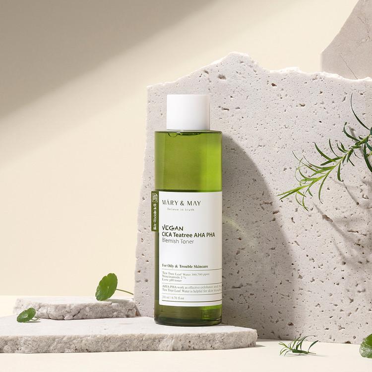 Mary & May Vegan Cica Teatree AHA PHA Blemish Toner Mini, 30 ml