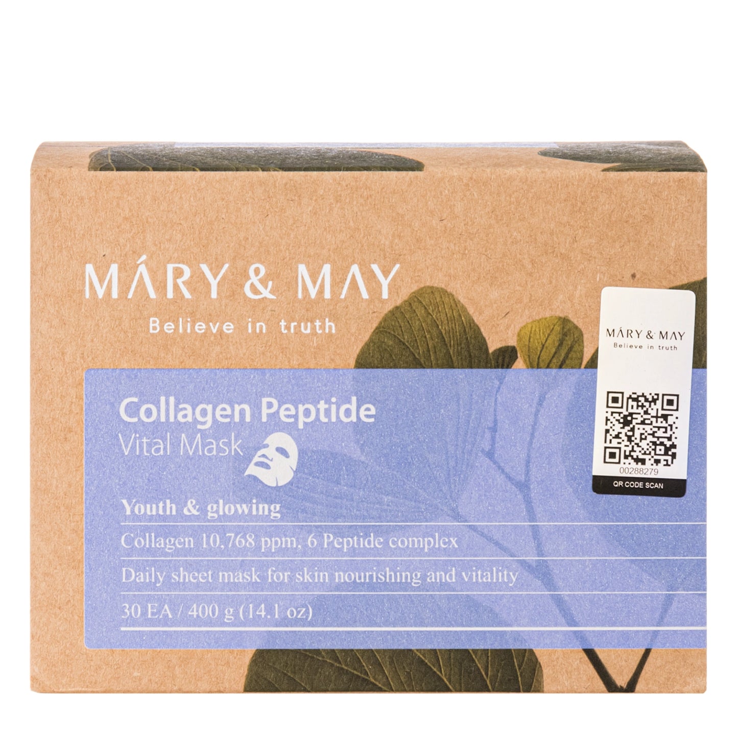 Mary & May Collagen Peptide Vital Mask, 30 masker