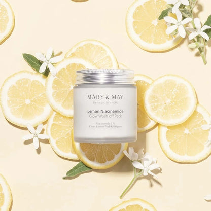 Mary & May Lemon Niacinamide Glow Wash Off Mask Pack, 125 g