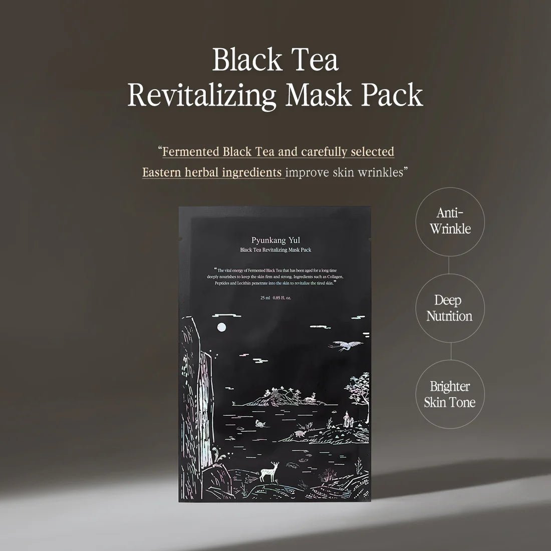 Pyunkang Yul Black Tea Revitalizing Mask Pack Sæt, 25 ml x 10 stk