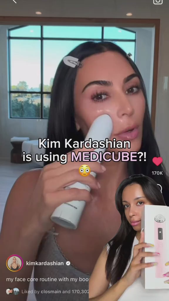 Kim Kardashian using Medicube’s AGE-R Booster Pro X2! 🔥 Experience professional-level skincare at home with the upgraded AGE-R Booster Pro X2, Medicube’s next-generation 9-in-1 beauty device! Paired with the Medicube EGF NAD Firming Serum, it helps 