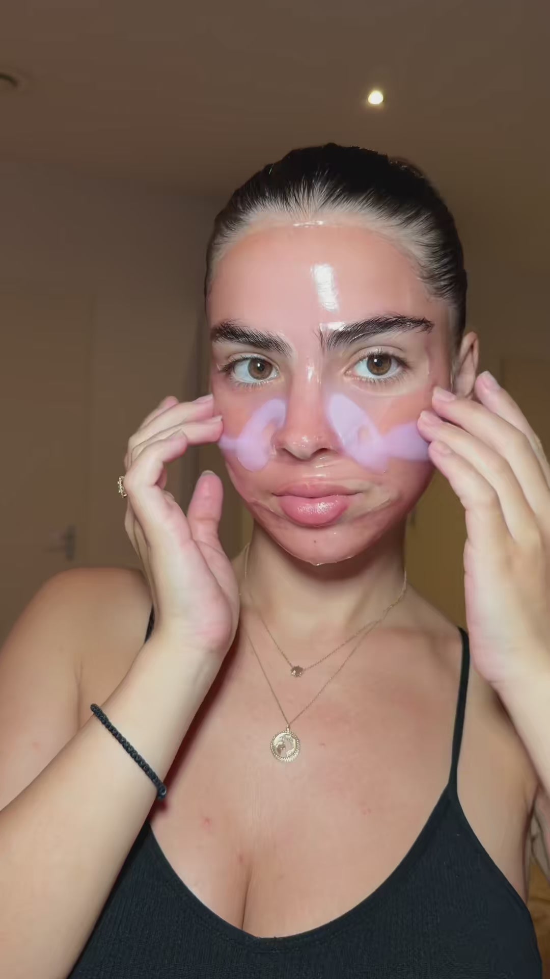 Glass skin incoming…✨ @medicube global PDRN pink collagen gel mask #medicube #coldplunge #pdrngelmask #facemask #glassskin 