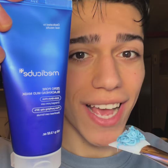 Pore detox day 💙🩵 15 min Blue Mud Mask by @medicube global ✨  #pores #medicube #mudmask #zeroporepads #skincare 