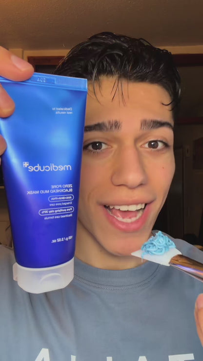 Pore detox day 💙🩵 15 min Blue Mud Mask by @medicube global ✨  #pores #medicube #mudmask #zeroporepads #skincare 