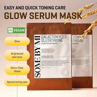 SOME BY MI Galactomyces Glutathione Glow Serum Mask Bundle Sæt, 22 g x 5 masker