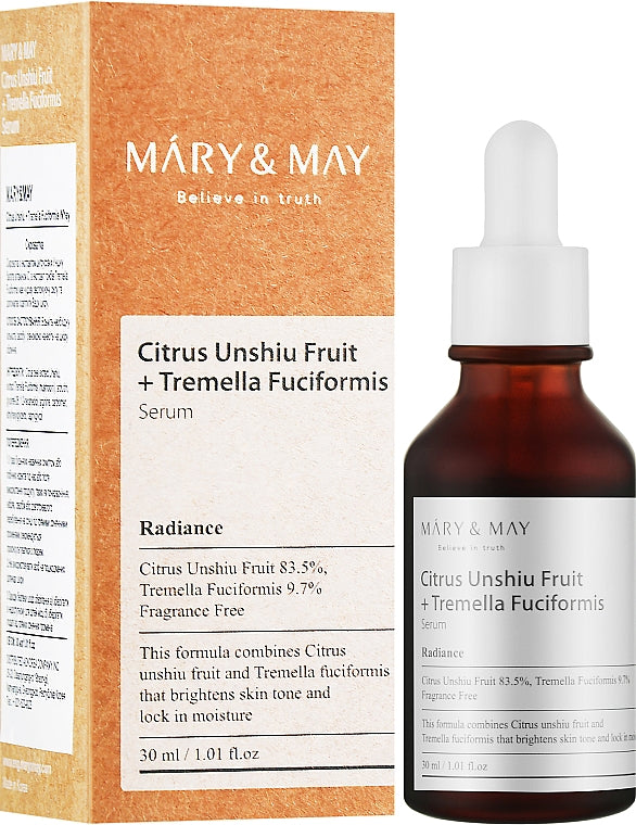 Mary & May Citrus Unshiu Fruit + Tremella Fuciformis Serum, 30 ml